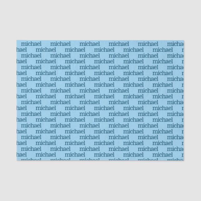 Blue Personalized Name Tissue Paper (Front)