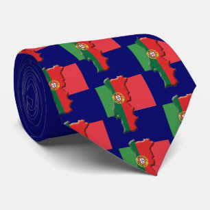 Blue Personalized PORTUGAL FLAG Monogram Neck Tie