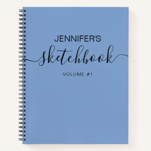 Blue Personalized Sketchbook Your Name Notebook