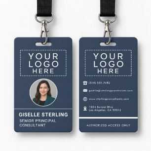Blue Personalized Staff Identification Badge