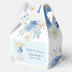 Blue Petals and Prosecco Floral Bridal Shower Favor Box