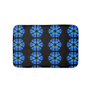 Blue Petals Bath Mat