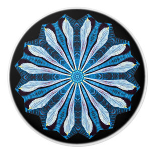 Blue Petals Ceramic Knob