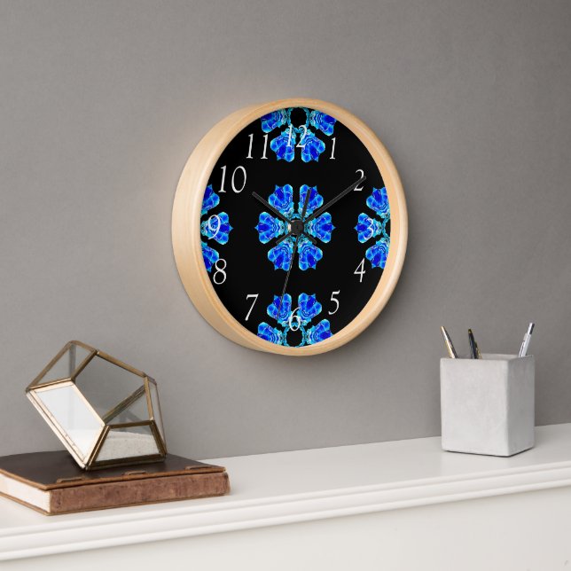 Blue Petals Wall Clock (Office)