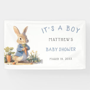 Blue Peter Rabbit Boy Baby Shower Banner