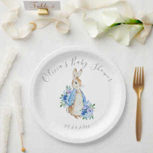 Blue Peter Rabbit Boy Girl Baby Shower Paper Plate