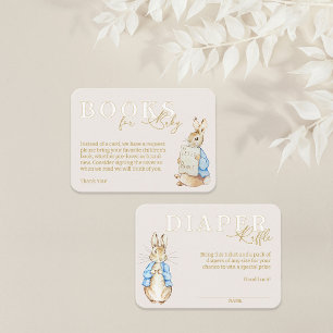 Blue Peter the Rabbit Baby Shower Diaper Raffle Enclosure Card