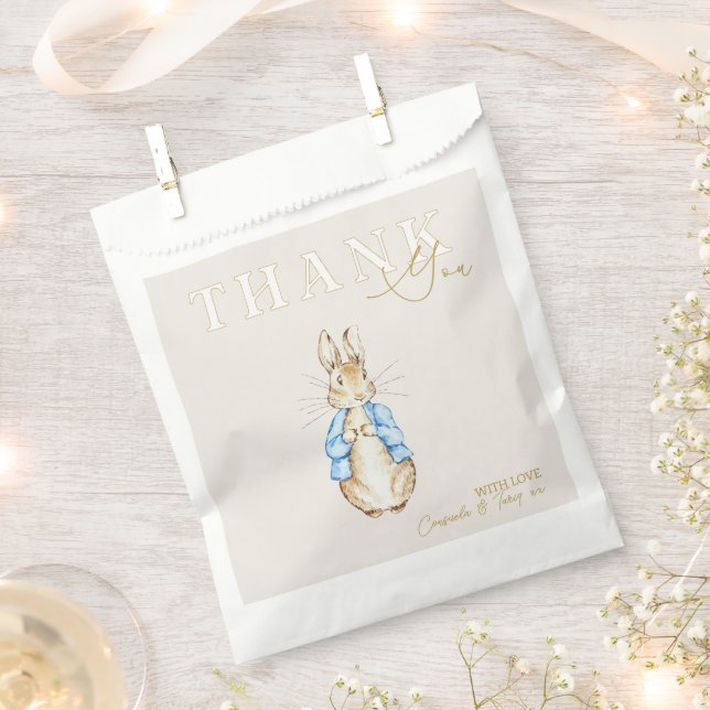 Blue Peter the Rabbit Baby Shower Thank You Favour Bag (Clipped)