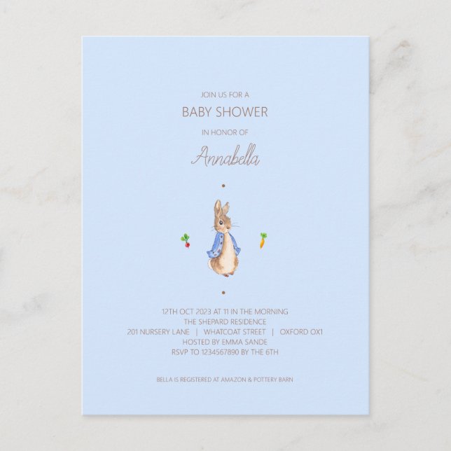 Blue Peter the Rabbit Postcard (Front)