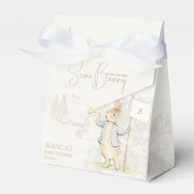 Blue Peter the Rabbit Some Bunny Baby Shower Favor Box (Front Side)