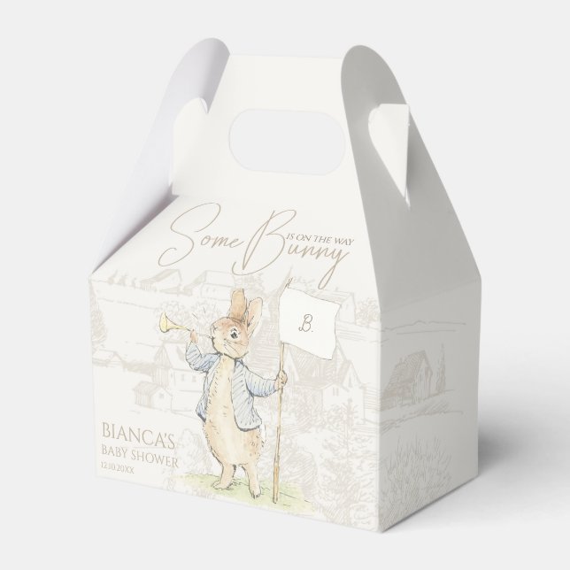 Blue Peter the Rabbit Some Bunny Baby Shower Favor Box (Front Side)