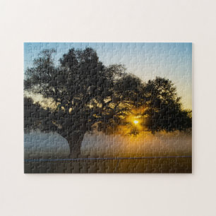 Blue Peter Tree Sunrise Jigsaw Puzzle