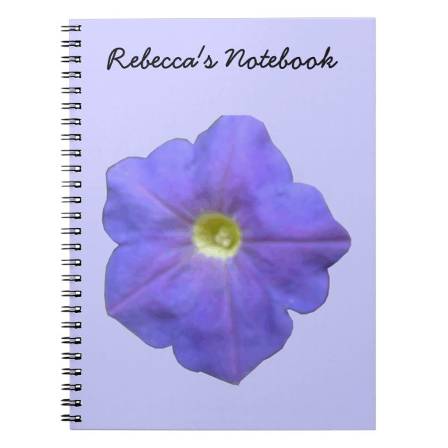 Blue Petunia Customizable Notebook (Front)