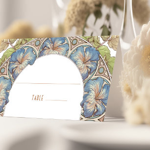 Blue Petunia Name Cards Wedding Table Vintage