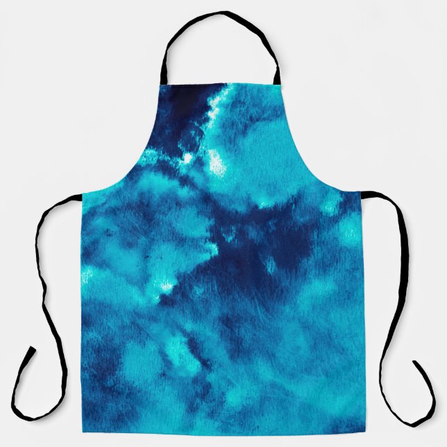 Blue Phantom Fashion Patterns Dirty Plash Watercol Apron (Front)