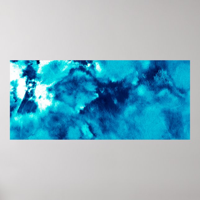 Blue Phantom Fashion Patterns Dirty Plash Watercol Poster (Front)