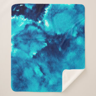 Blue Phantom Fashion Patterns Dirty Plash Watercol Sherpa Blanket