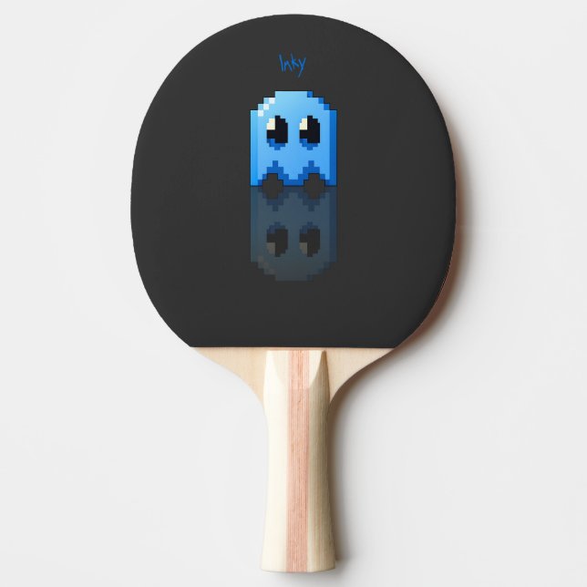 blue phantom personal name pacMan black Ping Pong Paddle (Front)