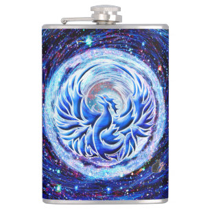 Blue Phoenix  Hip Flask