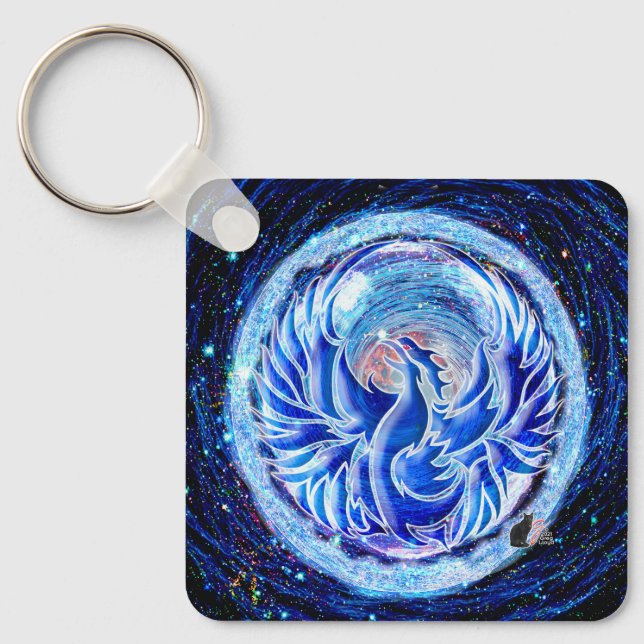 Blue Phoenix Keychain (Front)