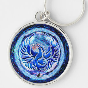 Blue Phoenix Keychain