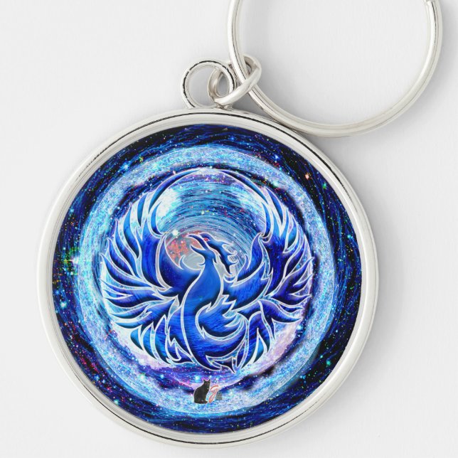 Blue Phoenix Keychain (Front)
