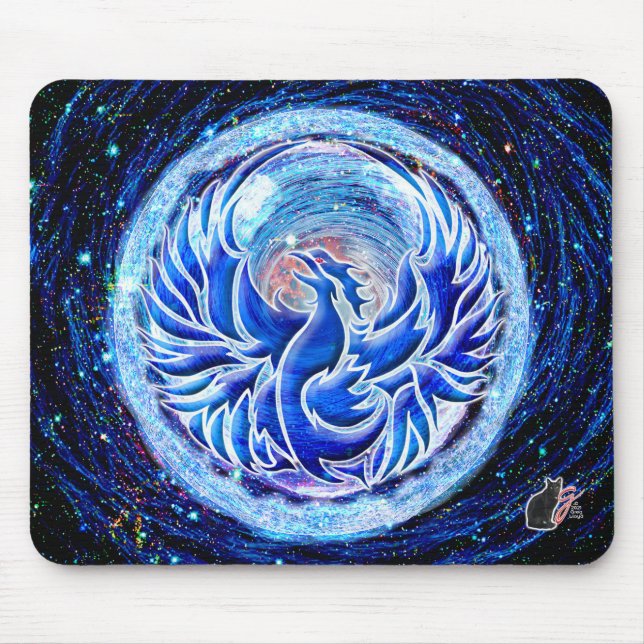 Blue Phoenix Mouse Pad (Front)