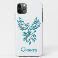 Blue Phoenix Rises on White Personal