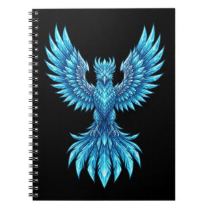 Blue Phoenix Rising Notebook - Fantasy Art Journal