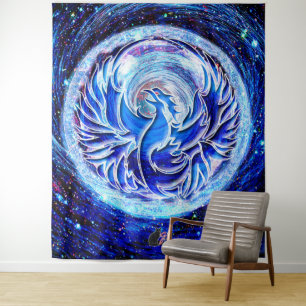 Blue Phoenix Tapestry