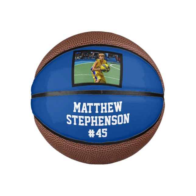 Blue Photo Basketball Ball (Front)