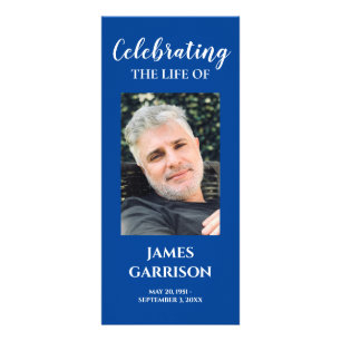 Blue Photo Celebration of Life Memorial Program