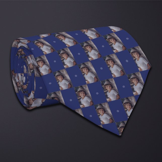 Blue Photo Chequerboard (Tall Rectangle) Tie (Creator Uploaded)
