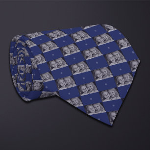 Blue Photo Chequerboard (Wide Rectangle) Tie