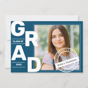 Blue Photo Class of 2025 Graduation Announcement