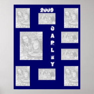 Blue Photo Collage 2009 Poster