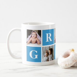 Blue Photo Collage Personalized Gramp Mug
