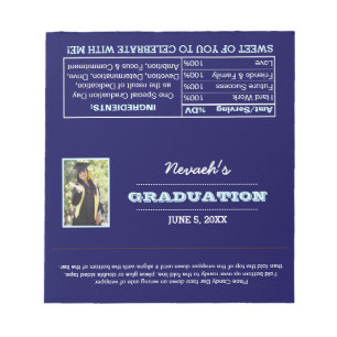 Blue Photo Graduation Favour Candy Wrappers Notepa Notepad