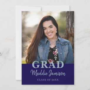 Blue Photo Graduation Party Invitation