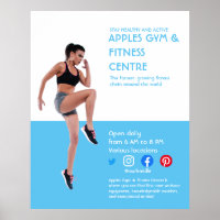 blue Photo gym personal trainer fitness Flyer