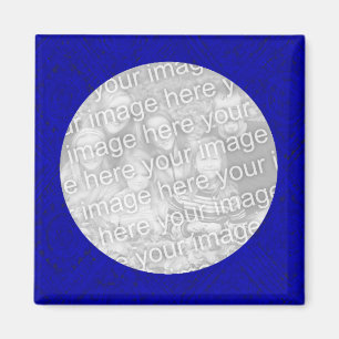 Blue Photo Magnet Template