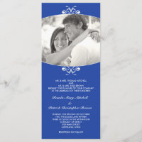 Blue Photo Wedding Invitation