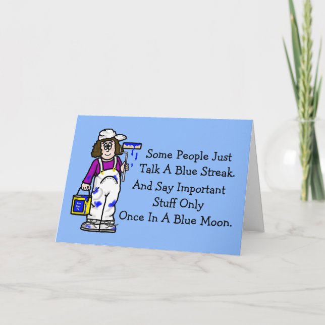 Blue Phrases Greeting Card (Customize It) (Front)