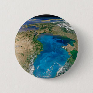 Blue Phytoplankton Bloom In The Black Sea 2 Inch Round Button