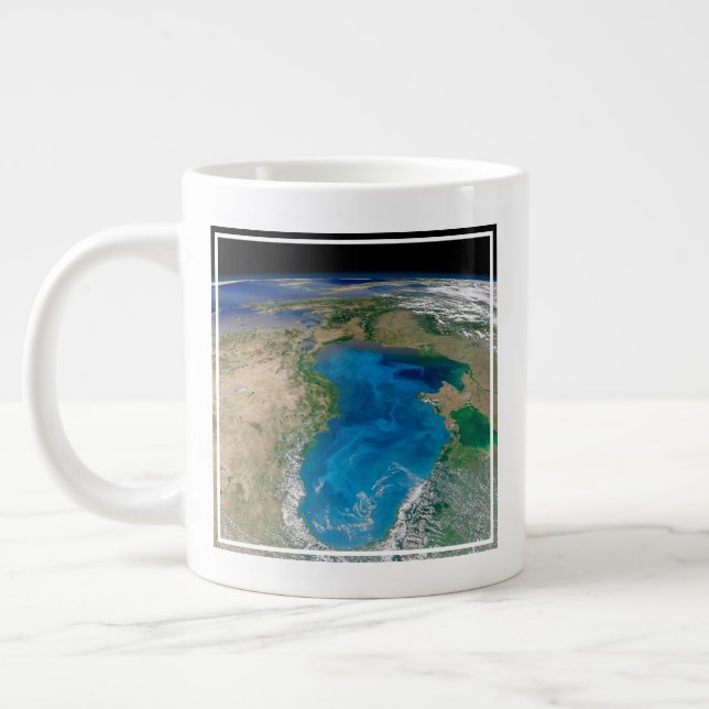 Blue Phytoplankton Bloom In The Black Sea Large Coffee Mug (Left)