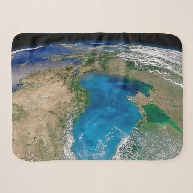 Blue Phytoplankton Bloom In The Black Sea Sherpa Blanket (Front (Horizontal))