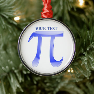 Blue Pi Symbol Christmas Metal Ornament
