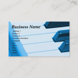 Blue Piano Keys Keyboard Business Card