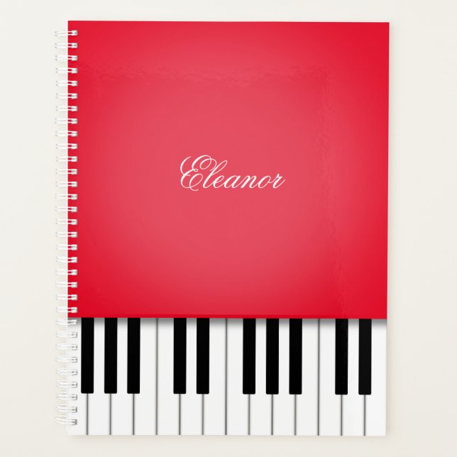 Blue Piano Music Keyboard Customized Planner (Front)