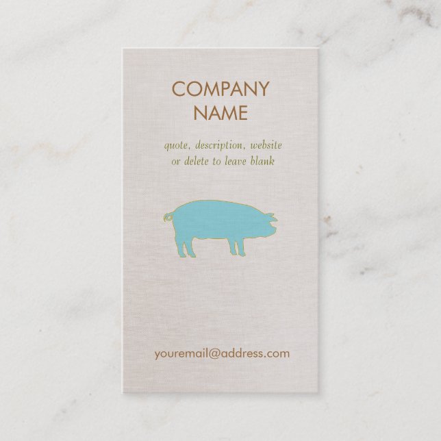 Blue Pig  Business Card (Front)